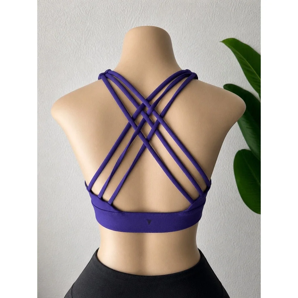 Victoria's Secret Sport Purple Strappy Back Sports Bra Activewear M